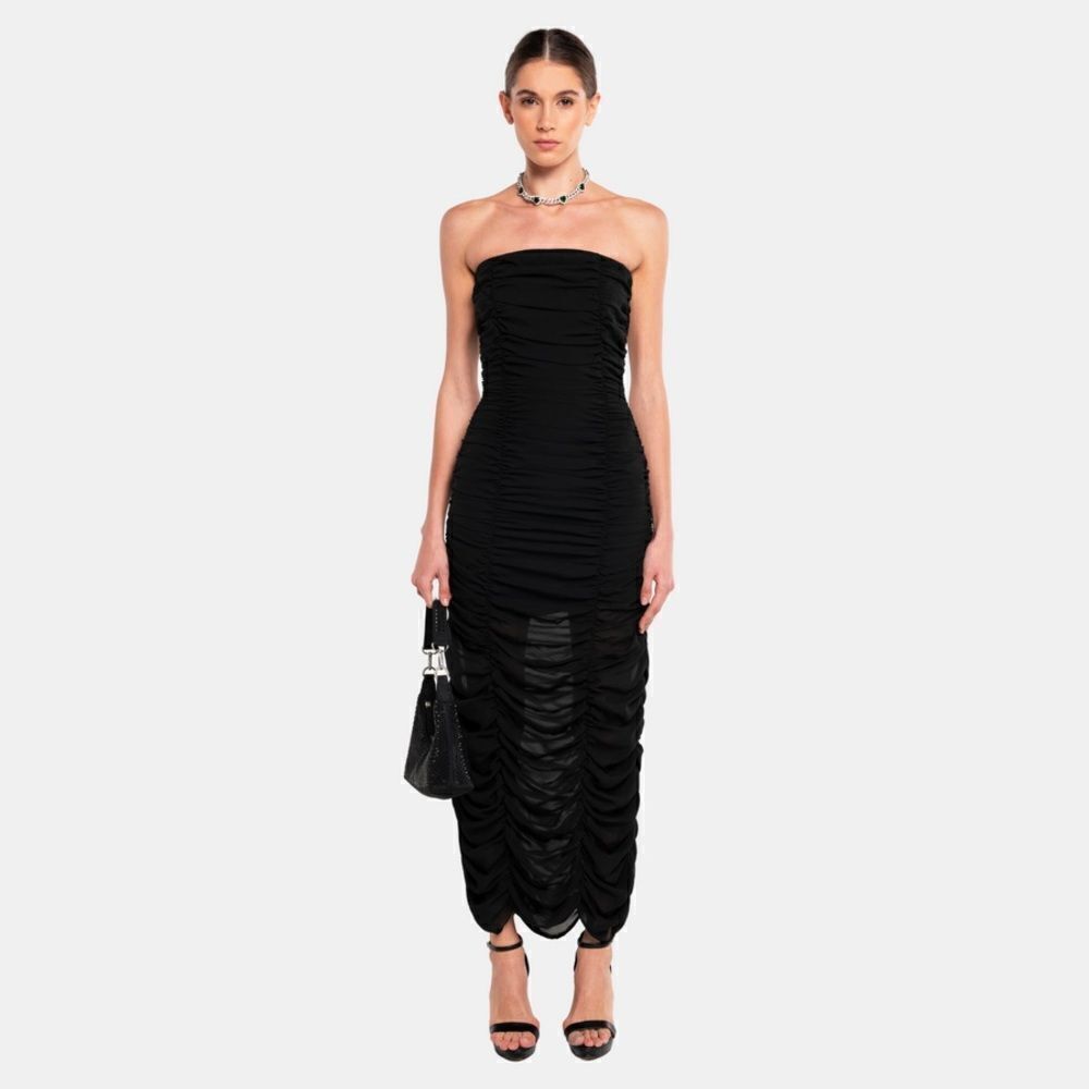 NWT Revolve Ow Collection Sandy Maxi Black Dress Chiffon Size S - Picture 9 of 14